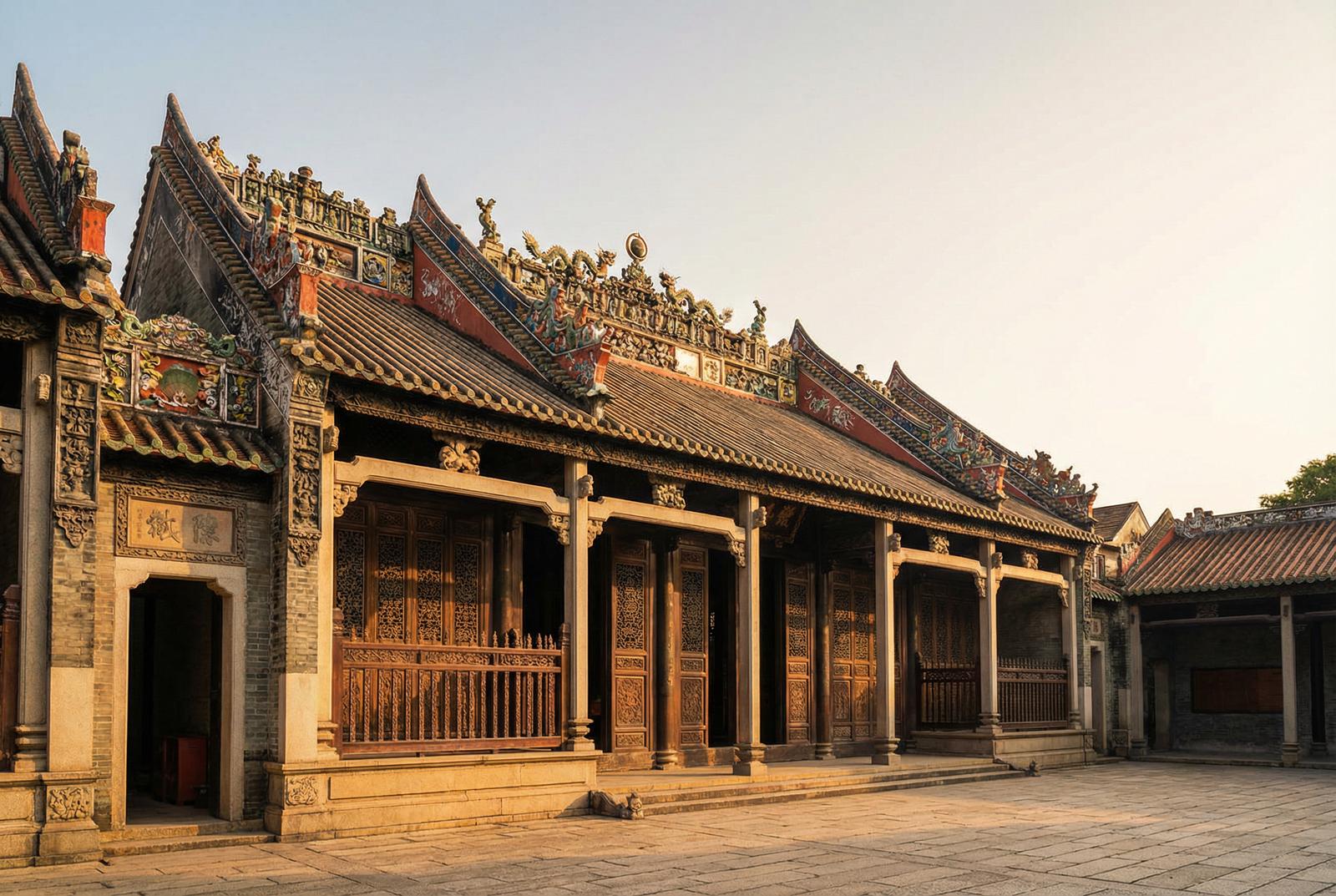 高清视频陈家祠建筑视频